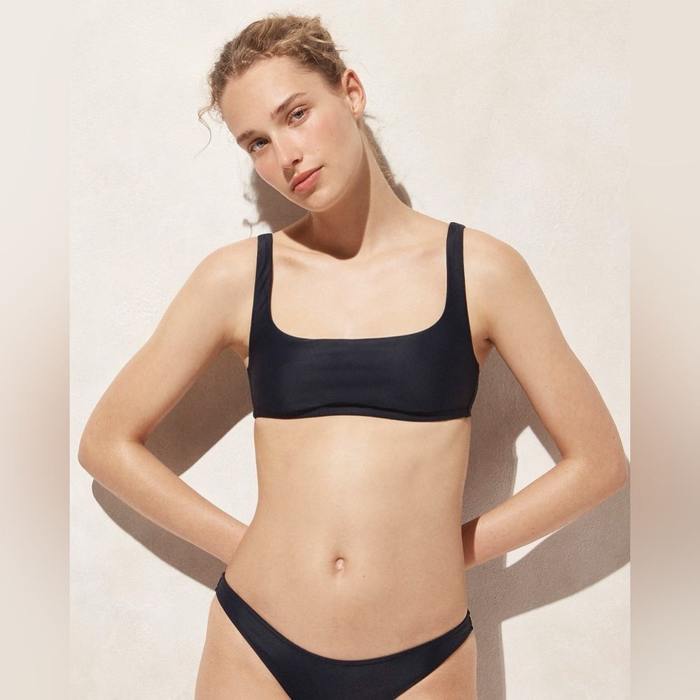 NWT J CREW Claudia bikini top in Classic Sculpt IN BLACK - Picture 4 of 9